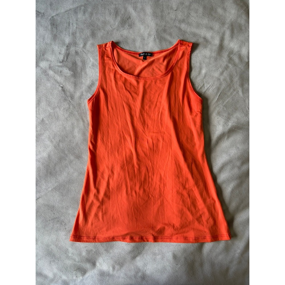 Fresh of LA Womens Orange Scoop Neck Tank Top Sleeveless Shirt Size S
